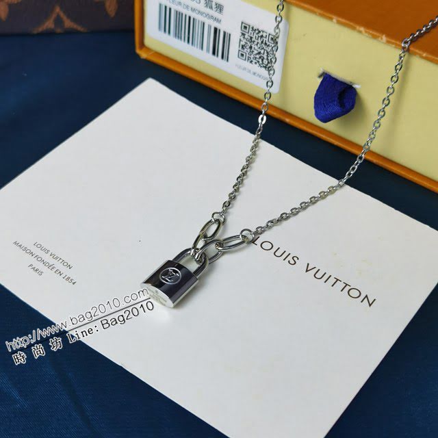 Louis Vuitton新款飾品 路易威登Edge Cadenas項鏈 LV大氣掛鎖吊墜項鏈  zglv1818